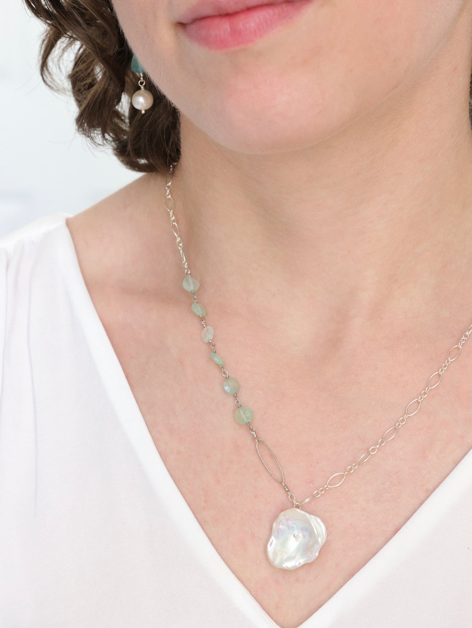 Magnolia Necklace keshi pearl