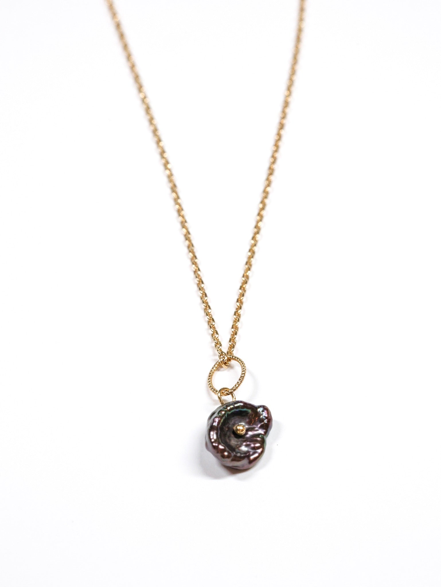 Harbor dark keshi petal pearl necklace