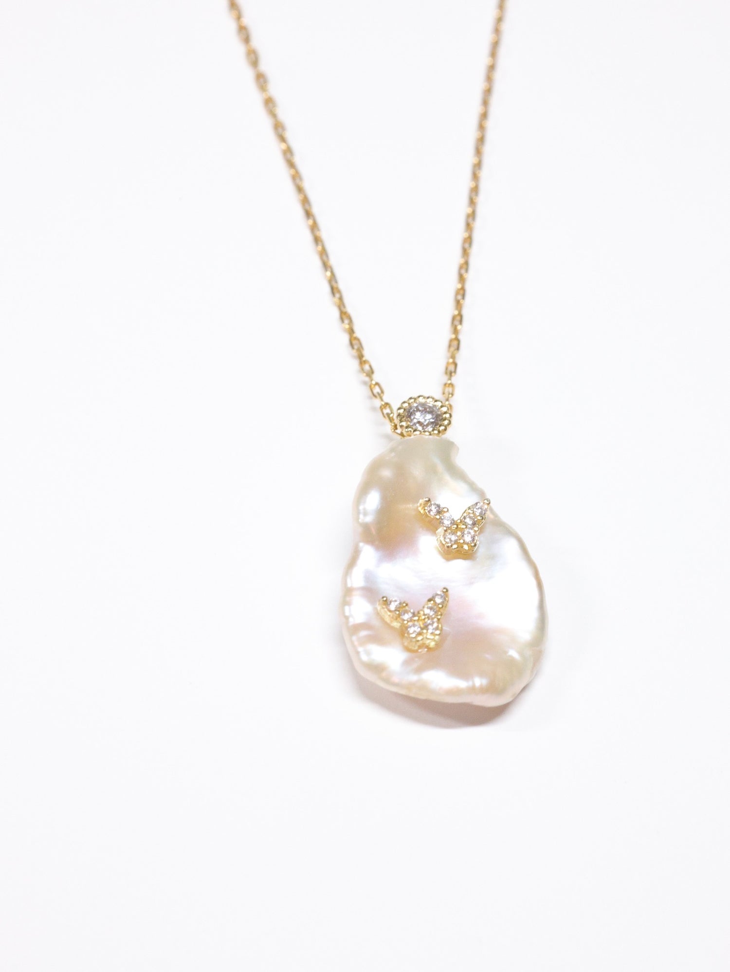 Callista White Butterfly Necklace