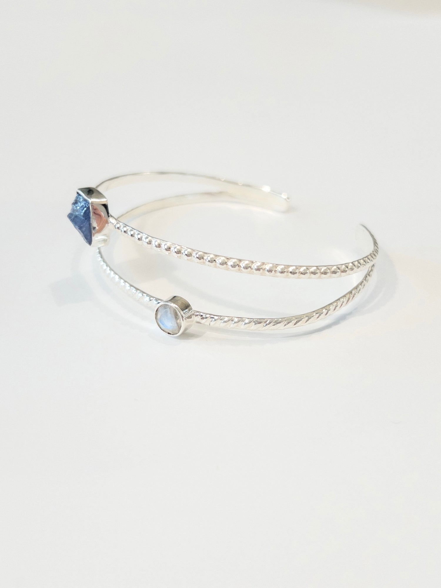 Serenity - Rough Tanzanite and Moonstone nh Bracelet