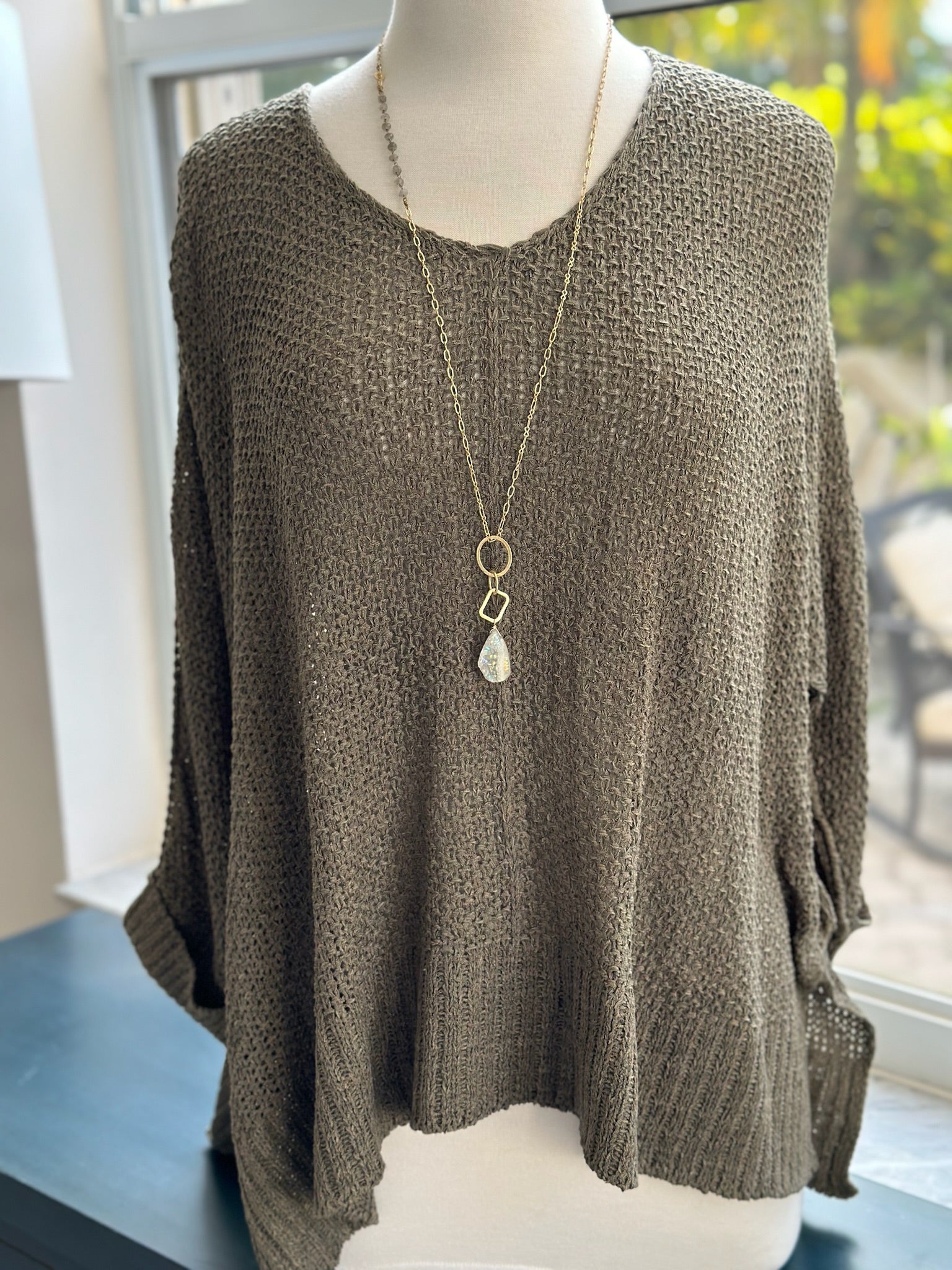 Olive knitted sweater