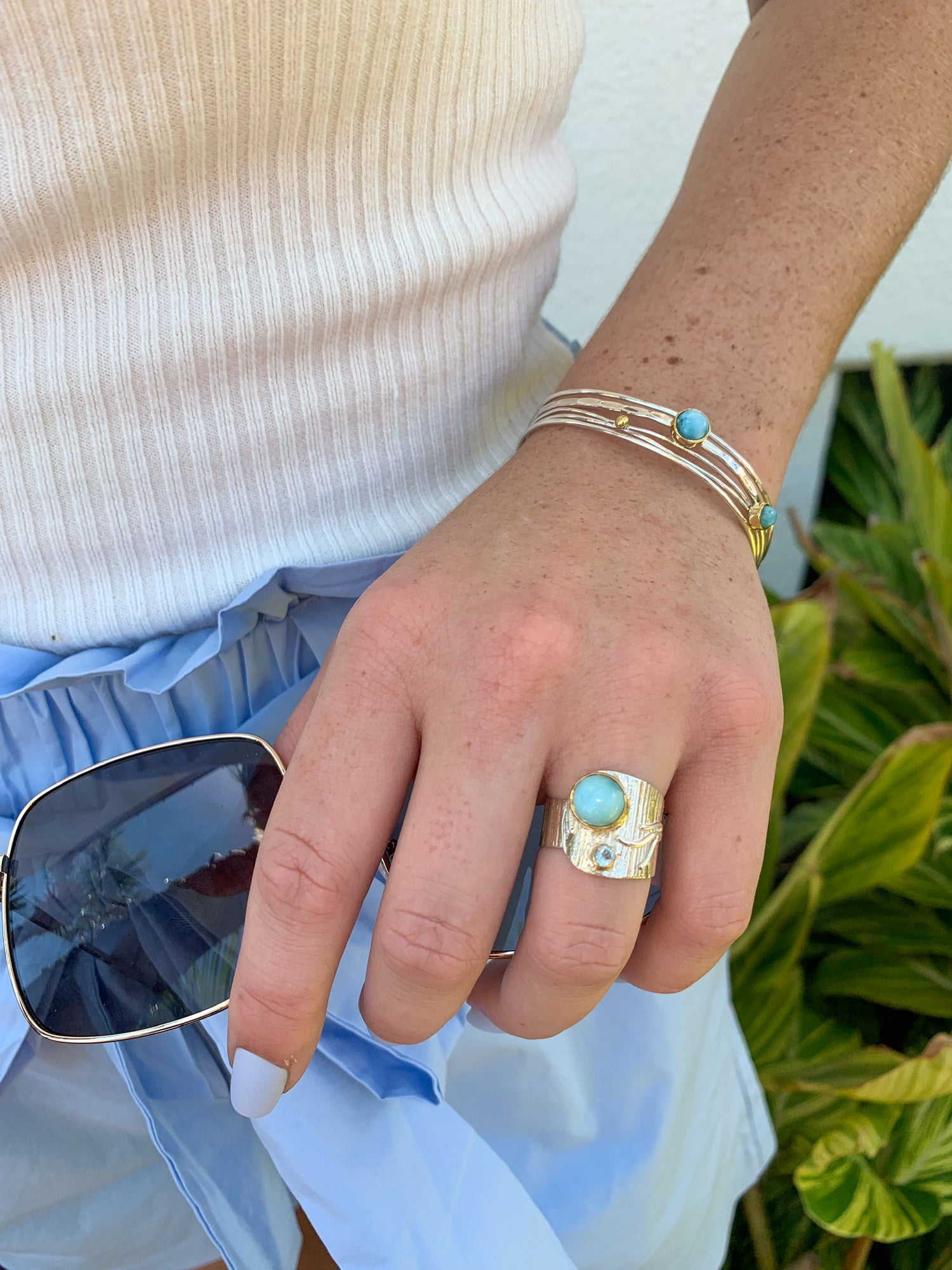 Serendipity Larimar nh cuff bracelet