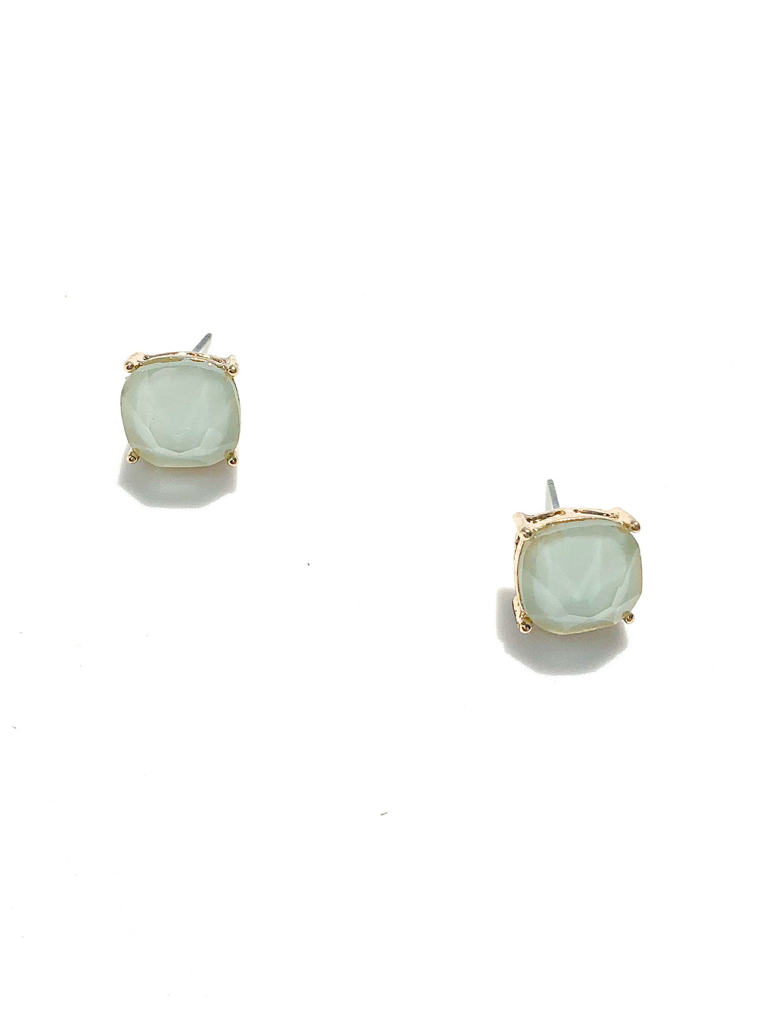 Adelaide Studs- sage gold medium sized square stud