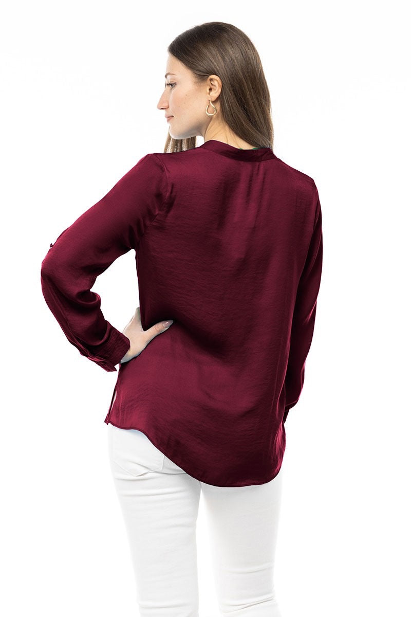 Morgan Long Sleeve Top in Burgundy