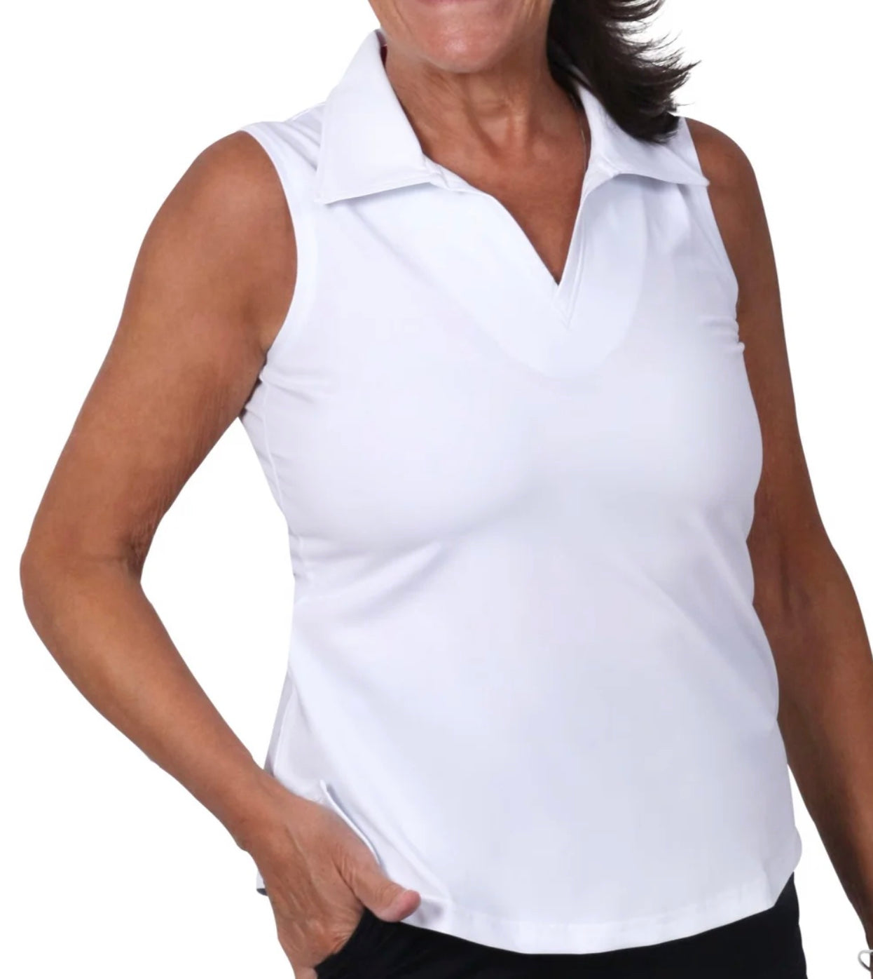 Clare Johnny Collared Top  White SALE