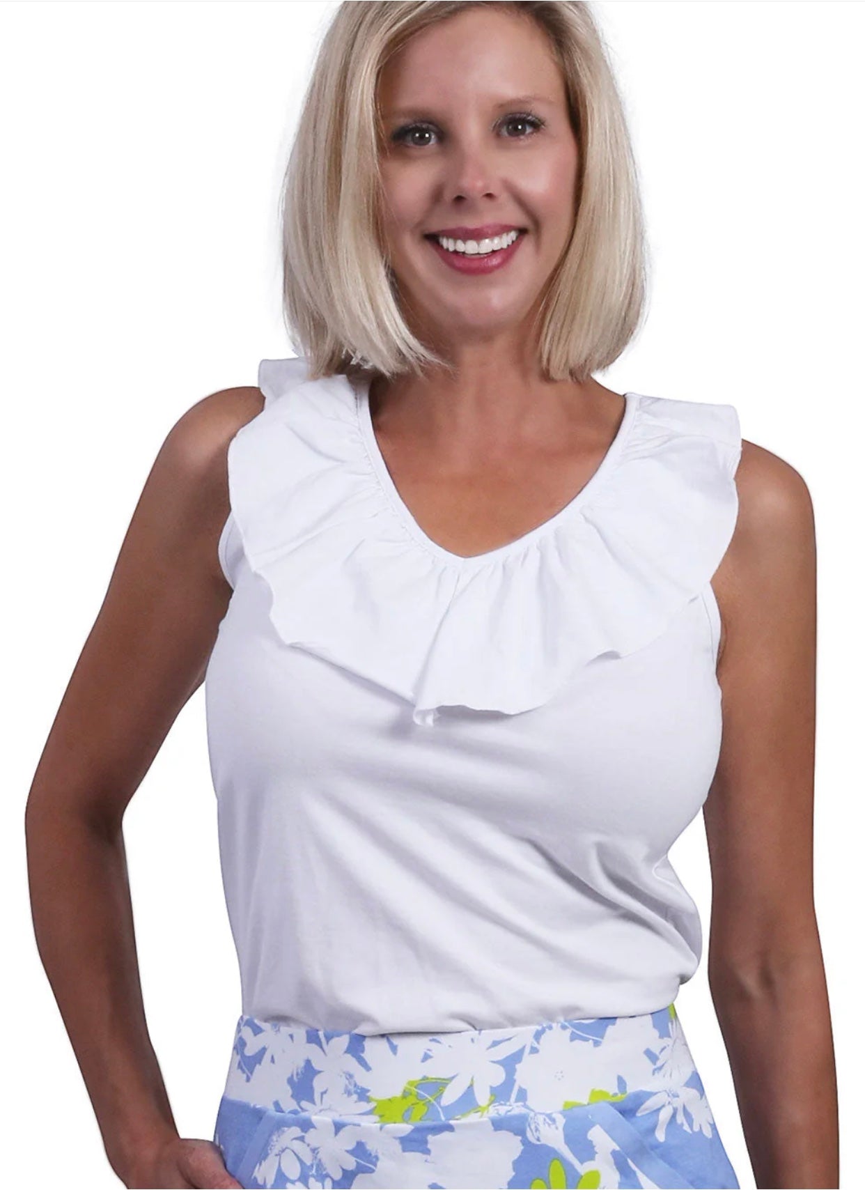 Baylor Ruffle Top - White SALE