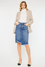 Corinne Mid Rise Asymmetrical Midi Skirt