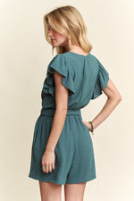 Kamber Green Romper back view 