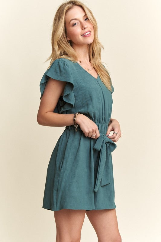 Kamber Green Romper side view 