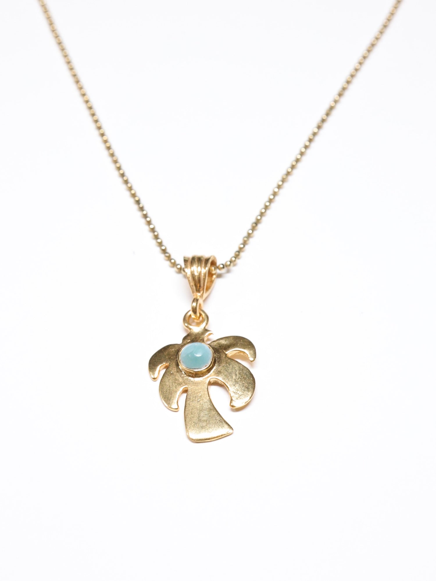 Melia Larimar Palm Necklace