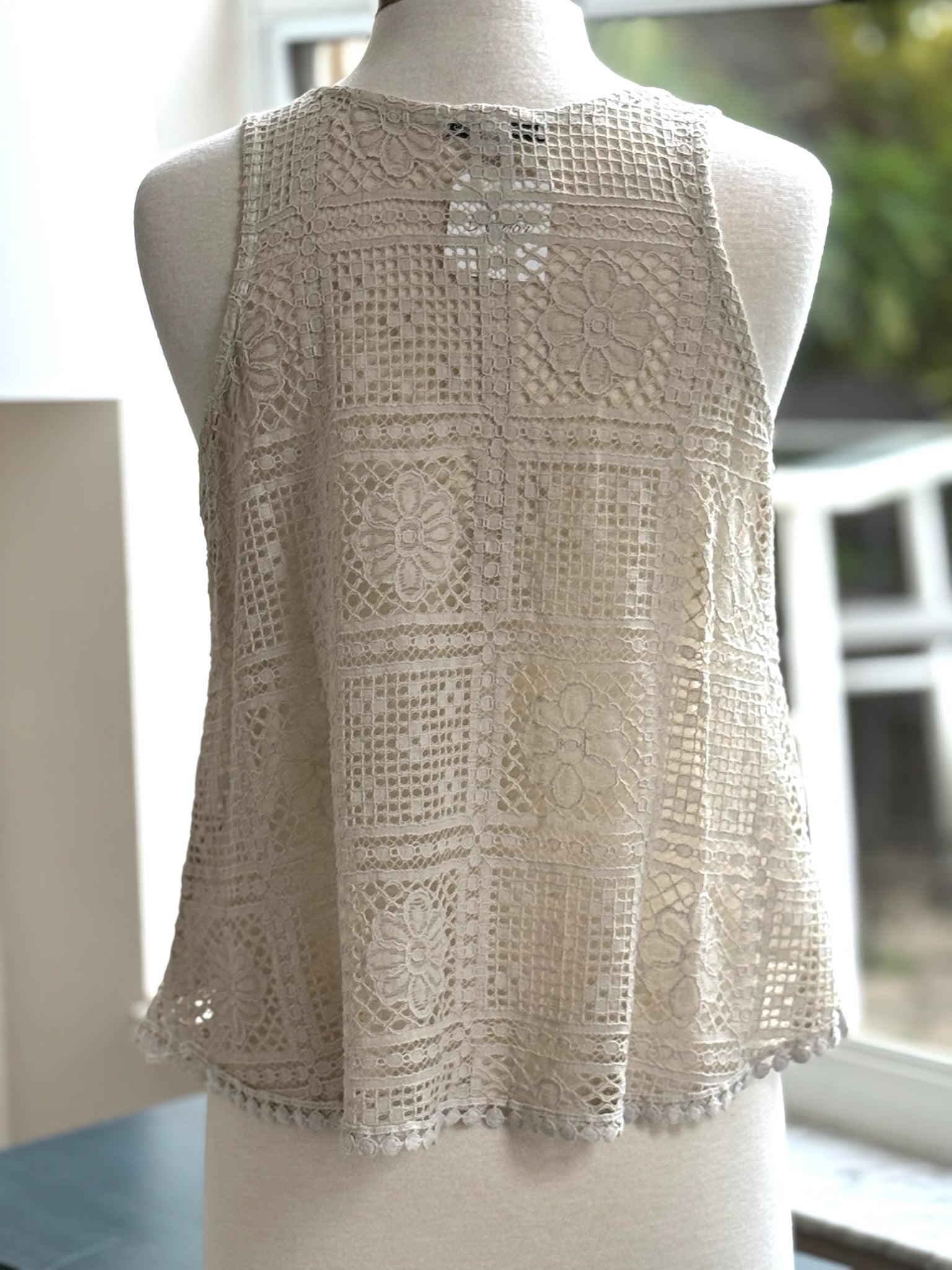 Quinn Tank Top in Beige back