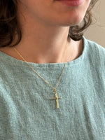 Salome Cross Necklace. Handmade with gold plated sterling silver.