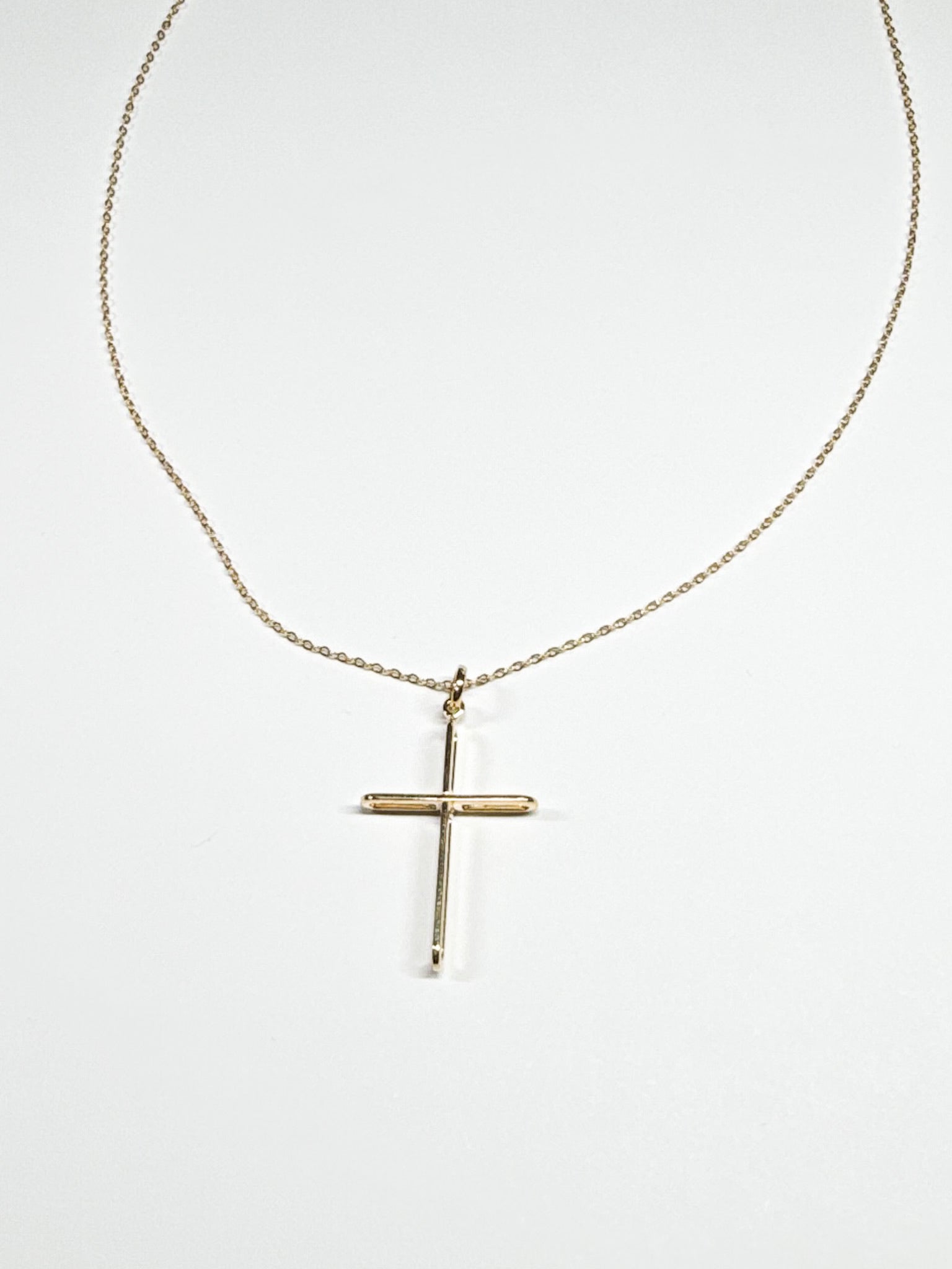 Salome Cross Necklace. Handmade with gold plated sterling silver.