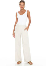 Leah Linen Pants in Beige