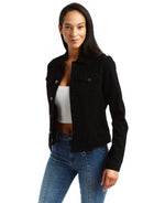 Tessa Basic Denim Jacket in Black