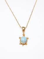 Theresa Larimar Turtle Necklace