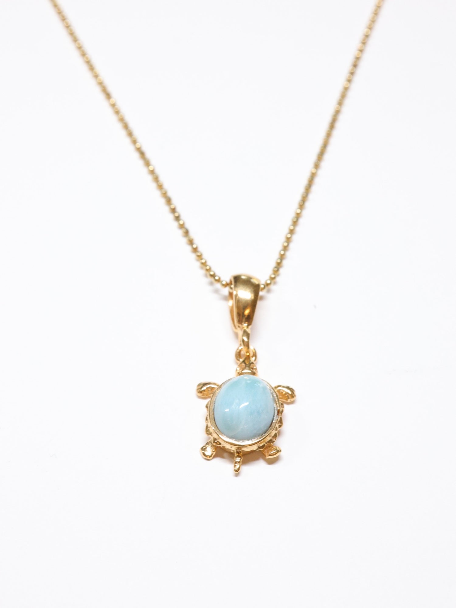 Theresa Larimar Turtle Necklace