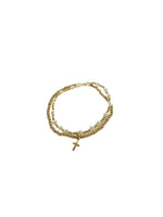 Theresa Tiny Cross Duo Bracelet in Gold