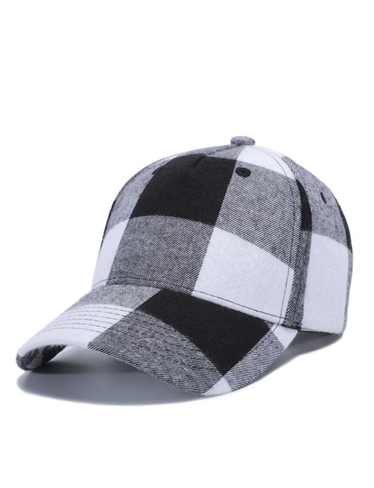 White Buffalo Plaid Ball Cap