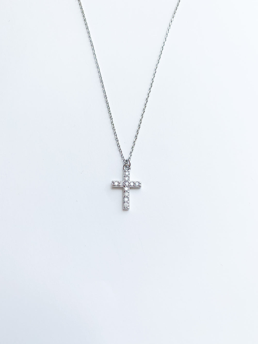 Addie Cross Necklace - Silver