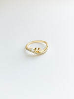 Magical sparkling wave ring in gold over sterling