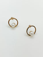 Haley gold stud earrings gs with pearls 