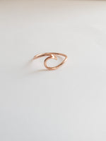 Cresting wave ring in rose gold over sterling 