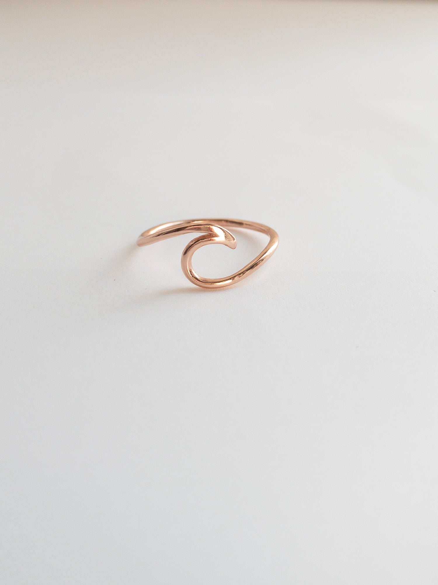 Cresting wave ring in rose gold over sterling 