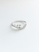 magical sparkling wave ring- Silver sterling 