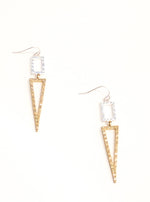 Long earrings Two tone Nickel free Length : 2 1/2"