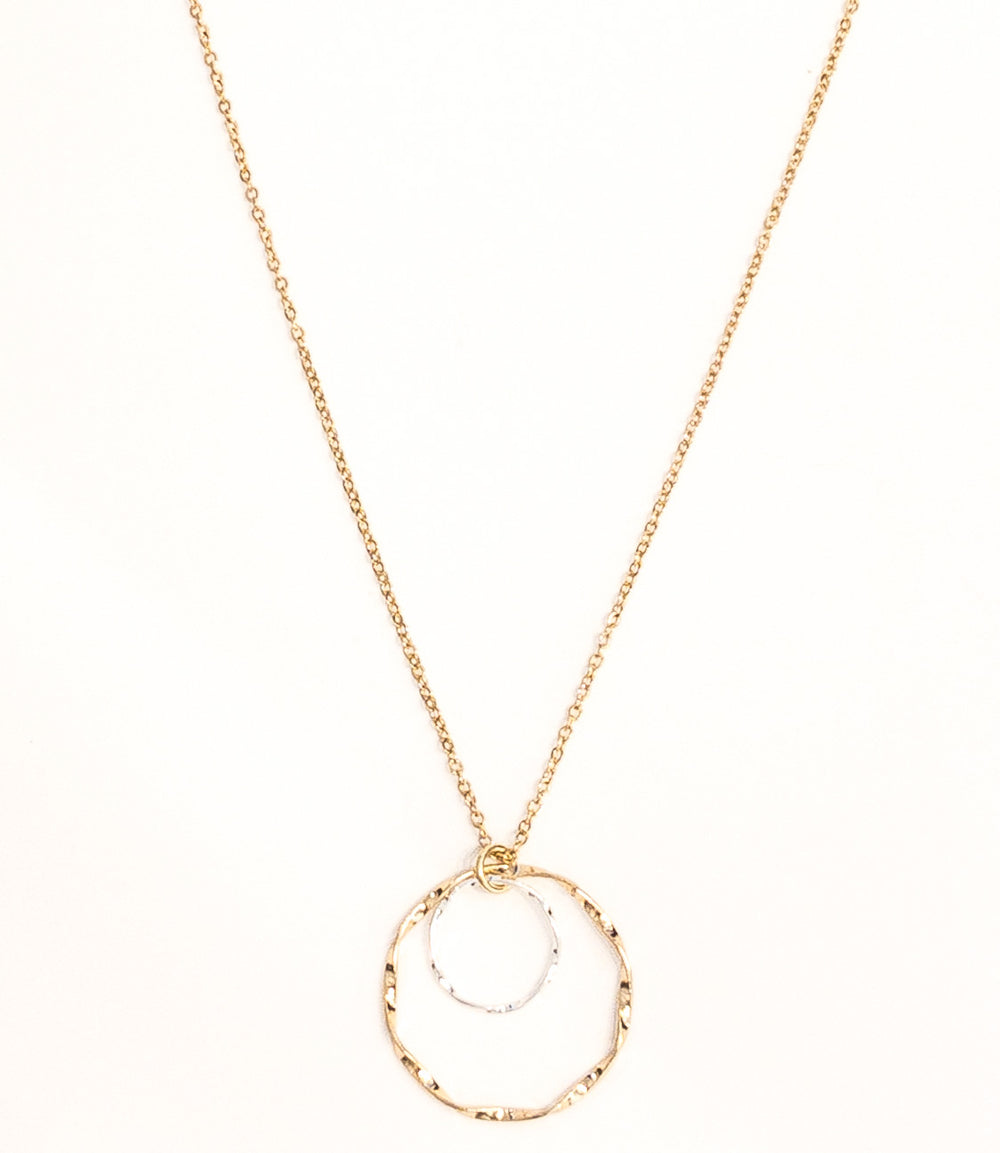 Bonnie mixed metal necklace on flat lay