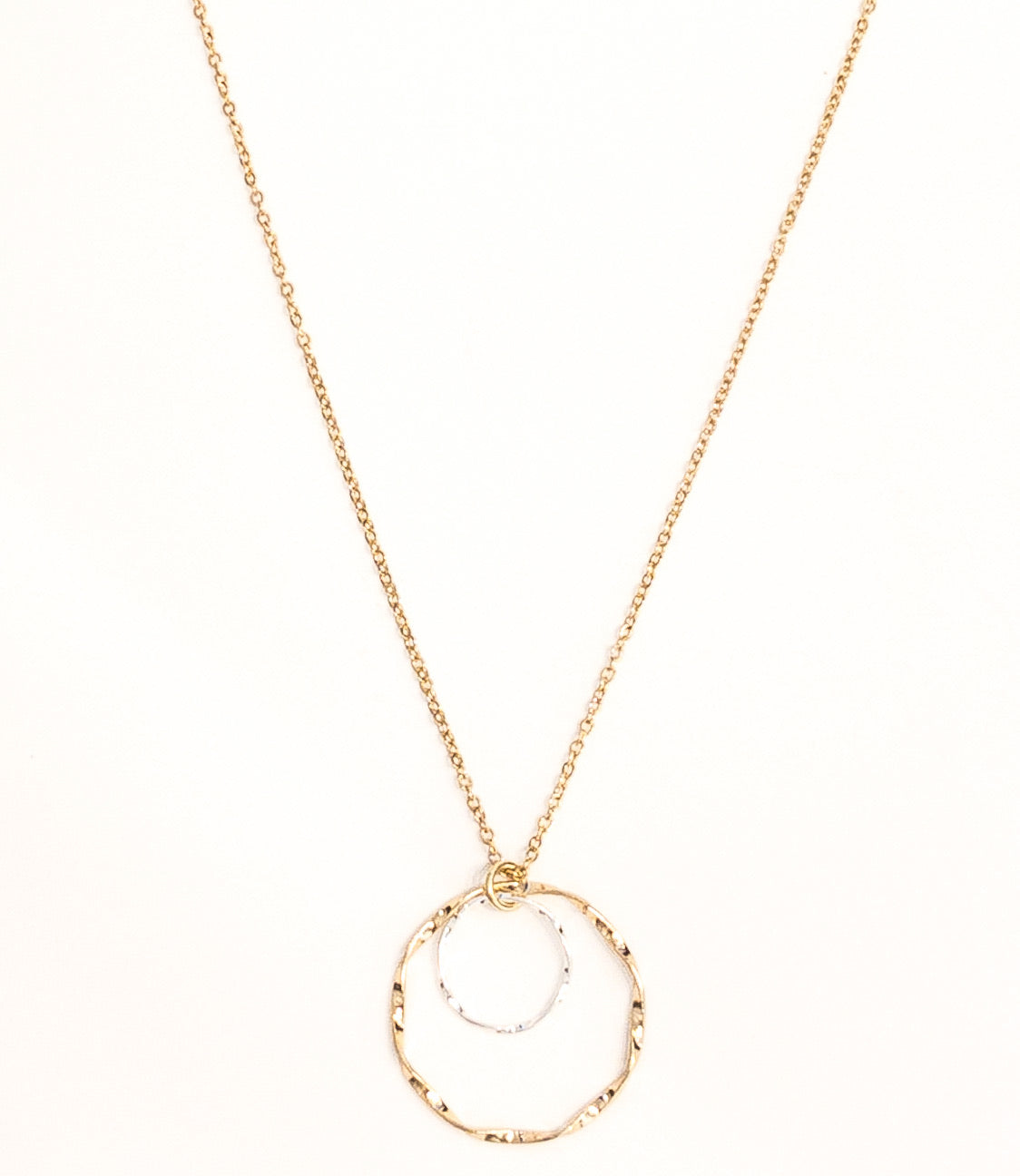 Bonnie mixed metal necklace on flat lay