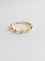 Tiny sparkly waves ring in gold sterling silver 