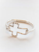 Celeste Cross Bracelet in Silver