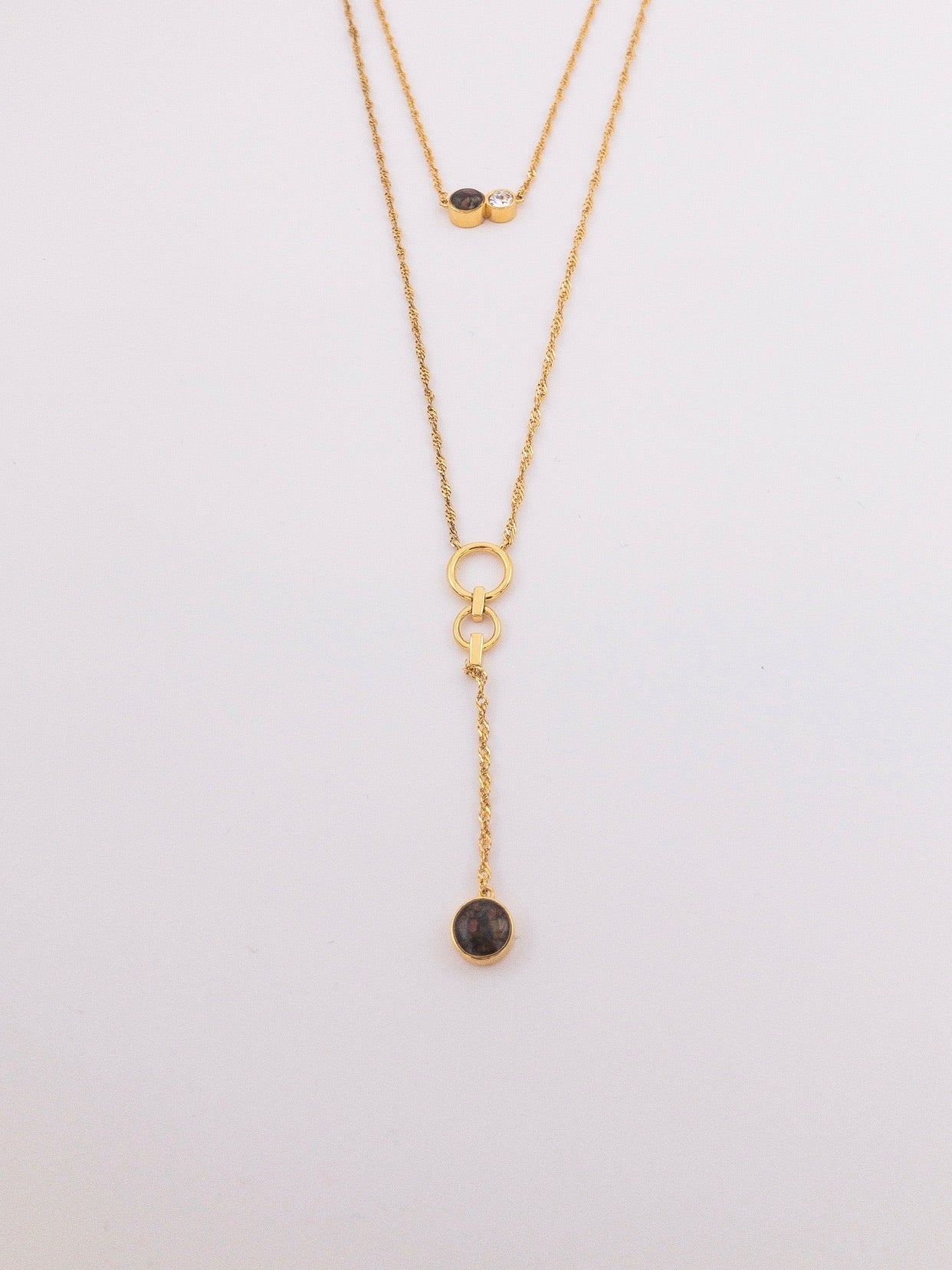 Dune Alina Necklace - Vermeil layered with Dune Veronica Necklace - Vermeil