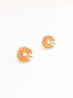 Catie earrings. Sunflowers with a pearl in the center 