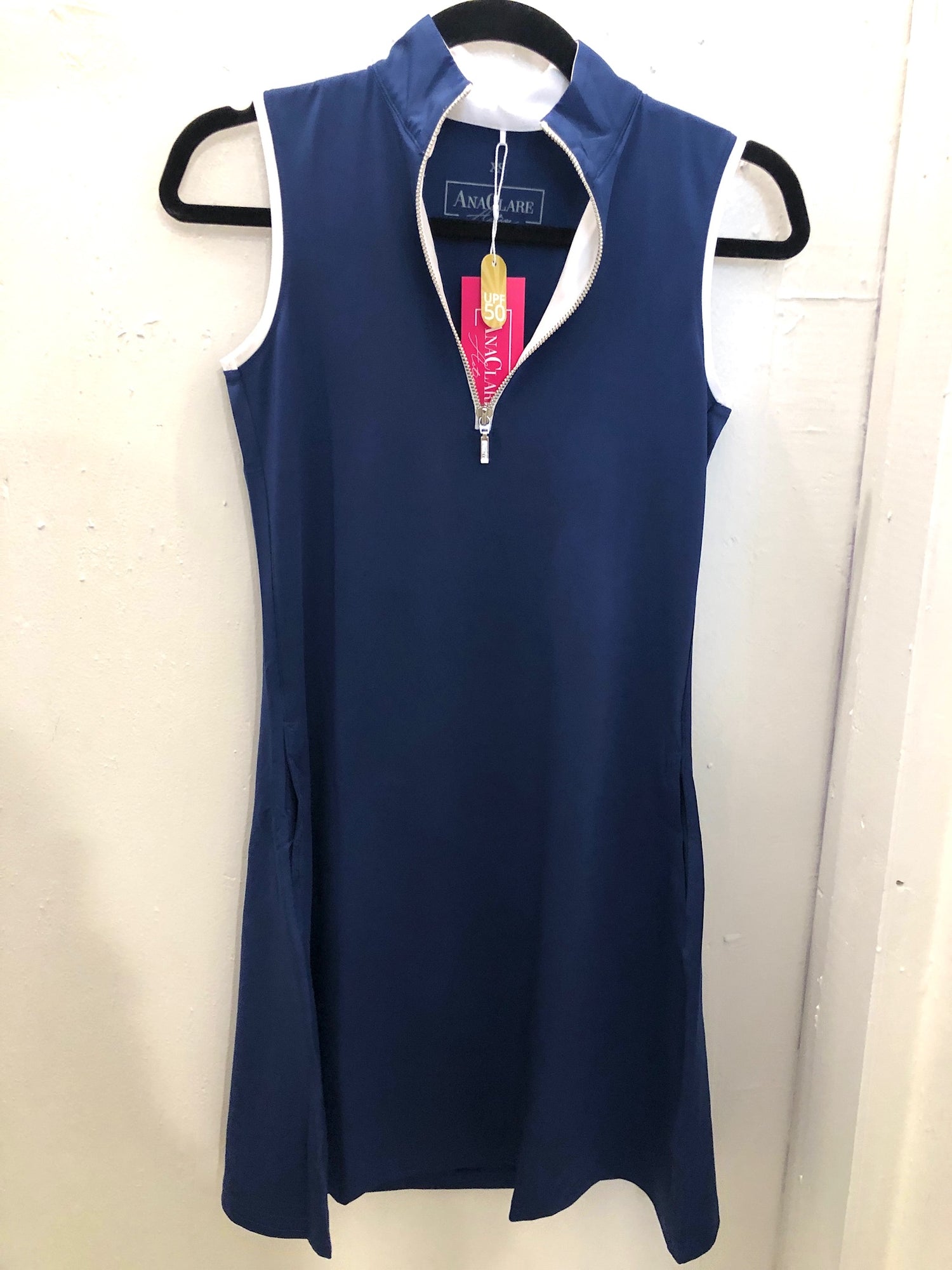 Lexi Swing Dress - Navy & White