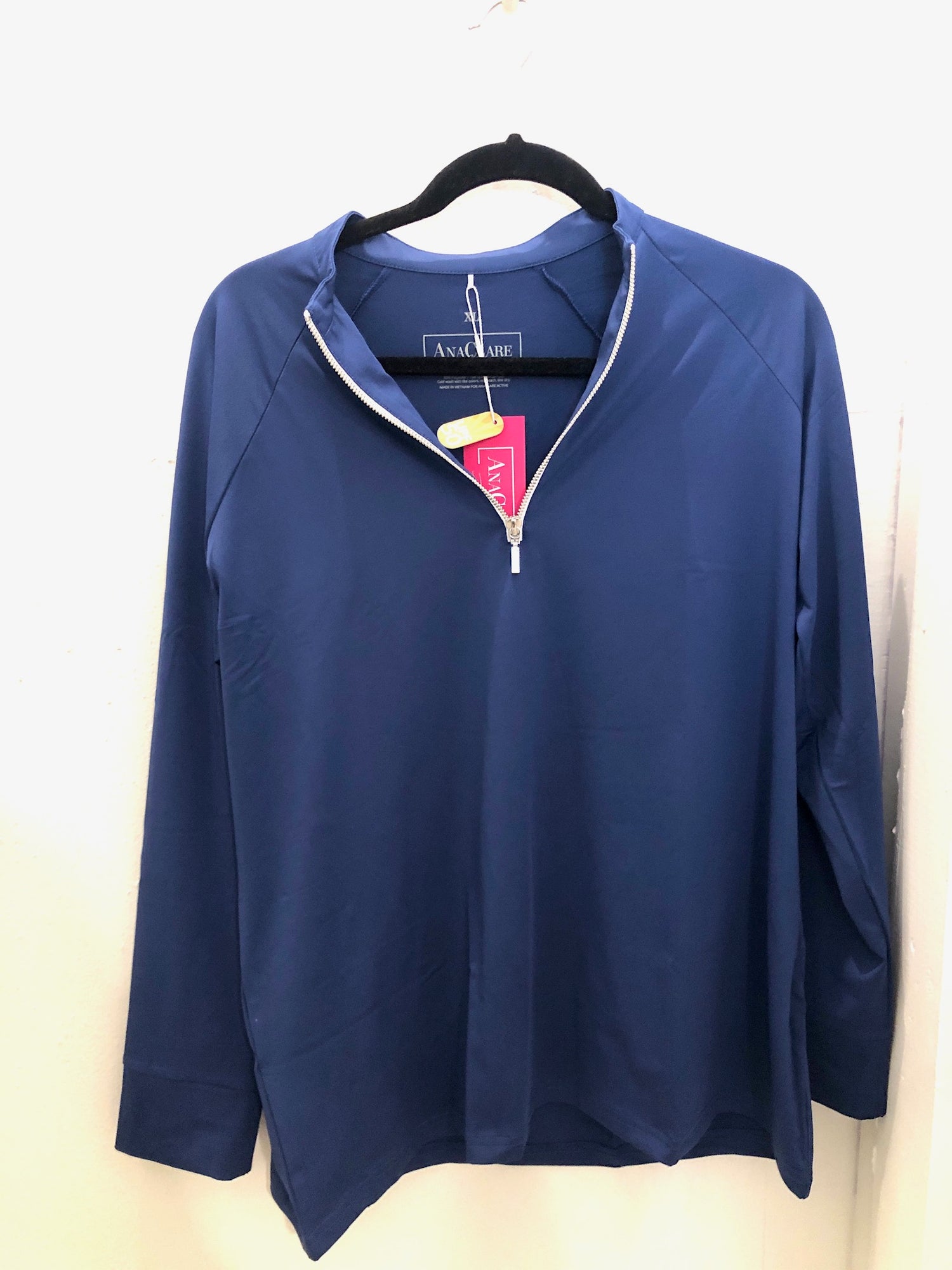 Briley 1/4 Zip Cool Long Sleeve Active Top - Navy SALE